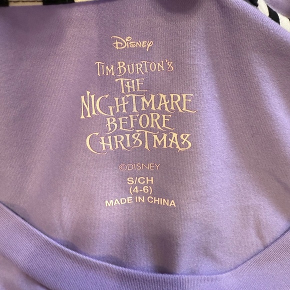 Disney’s Nightmare Before Christmas Women’s Long Sleeve Purple Sleepshirt Sz S - Picture 3 of 5
